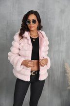 Raven Luxe Hooded Faux Fur Jacket - View 11 | TEVQA
