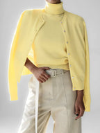 Classic knit vest and button cardigan ensemble - View 22 | TEVQA