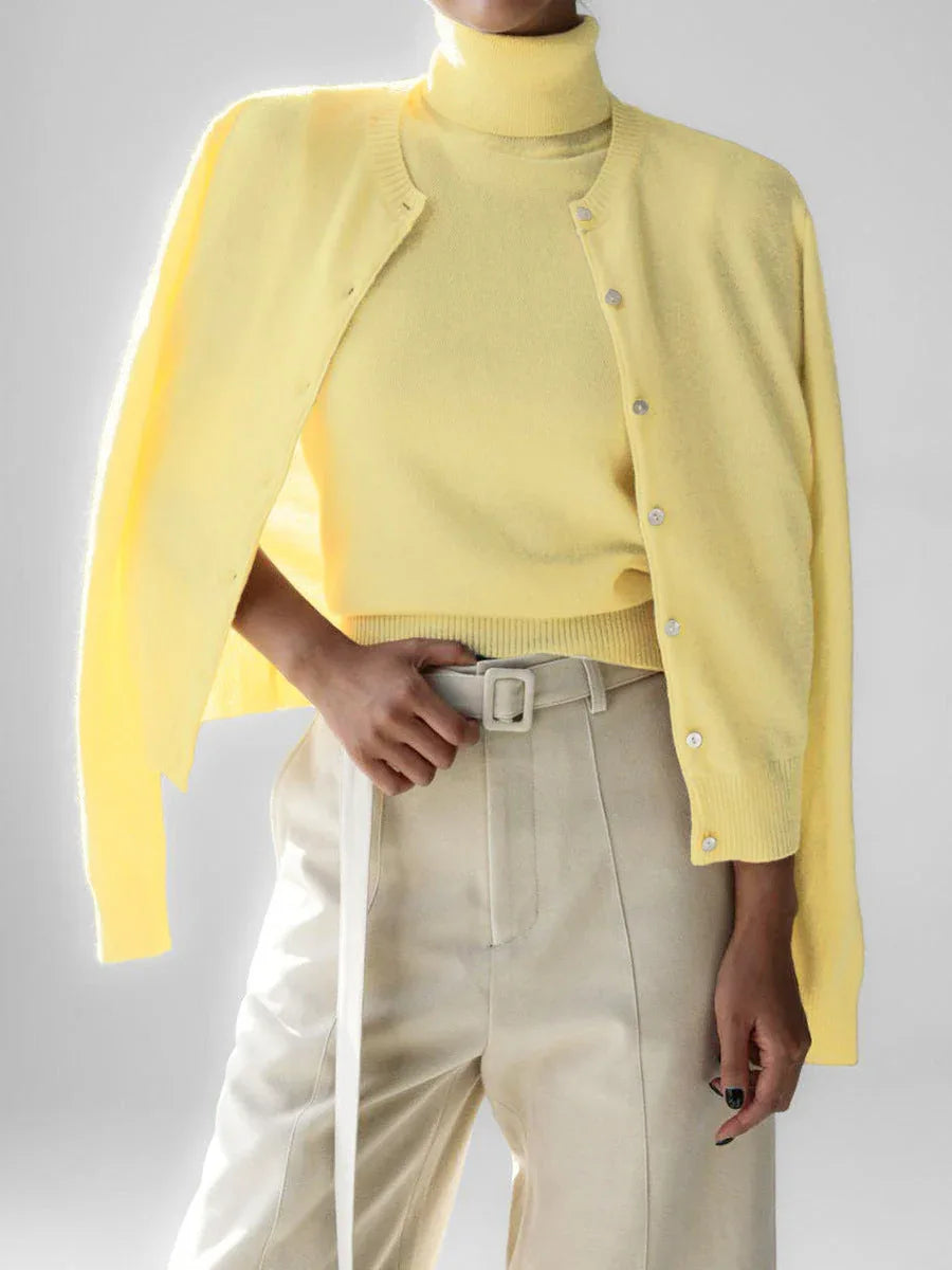 Classic knit vest and button cardigan ensemble - View 22 | TEVQA