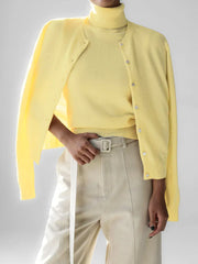 Classic knit vest and button cardigan ensemble - View 22 | TEVQA