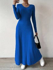 Ribbed Knit Maxi Dress - View 9 | TEVQA