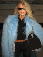 Mongolian Style Shaggy Faux Fur Jacket - View 7 | TEVQA