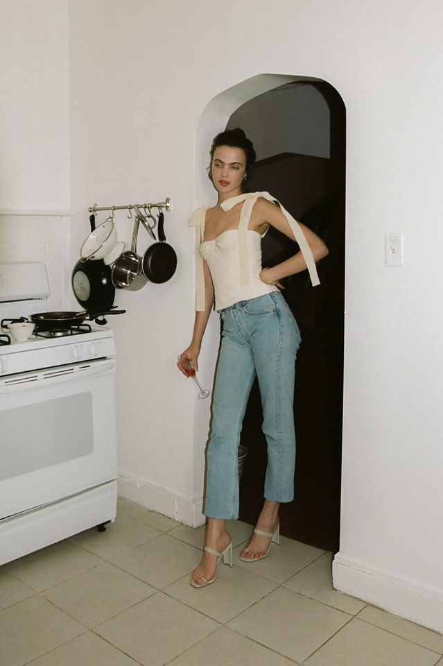 Lace Up White Tank Top - Dress In Beauty