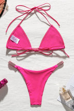 Rhinestone Embellished Triangle Bikini Set - View 22 | TEVQA