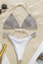 Rhinestone Embellished Triangle Bikini Set - View 25 | TEVQA
