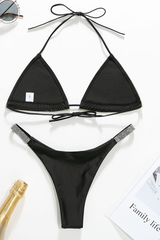 Bandage Rhinestone Bikini Set - Dress In Beauty