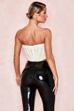 Seraphina Cream Mesh Corset Top - View 8 | TEVQA
