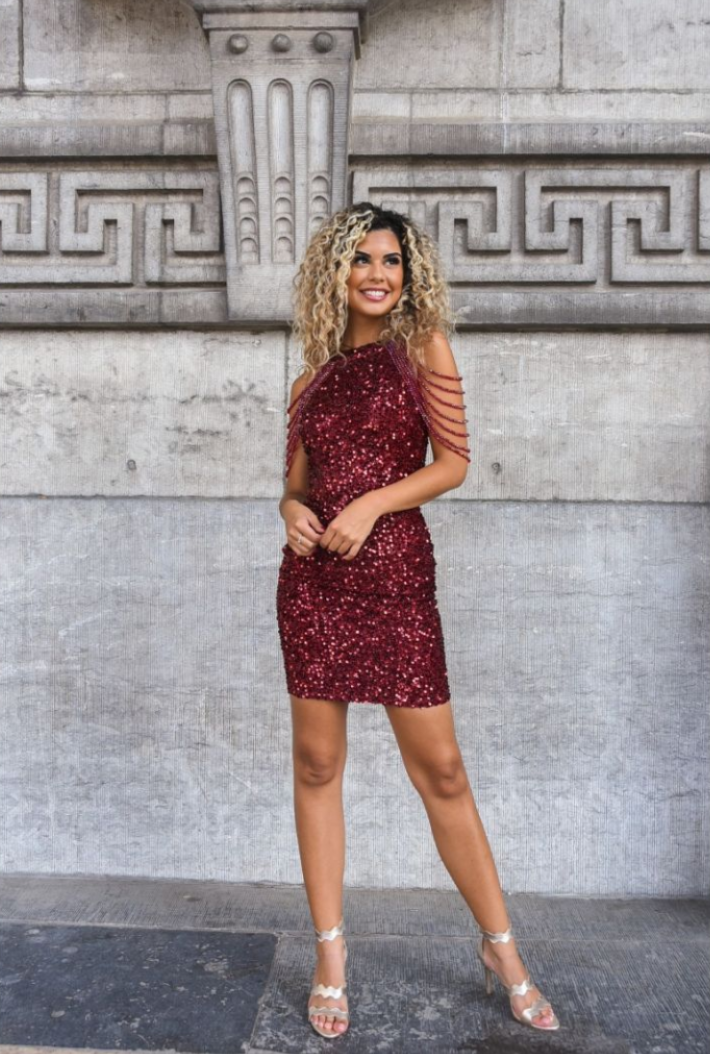 Chain Detail Sequin Bodycon Dress | Dress In Beauty