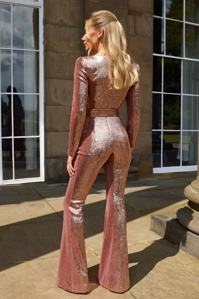 Marissa Sequin Jumpsuit - View 14 | TEVQA