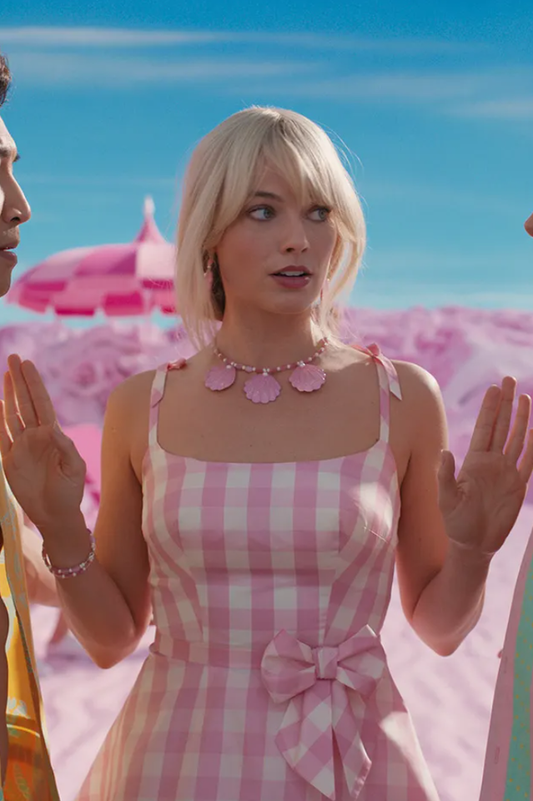 Barbie Movie Margot Pink Plaid Check Dress | Dress In Beauty