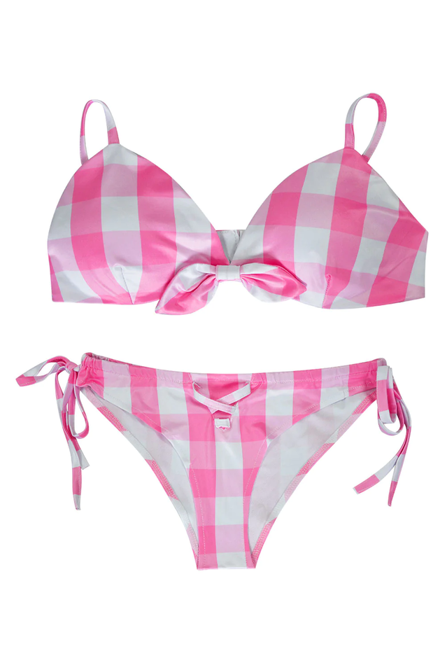 Barbie Movie Margot Pink Plaid Check Dress | Dress In Beauty