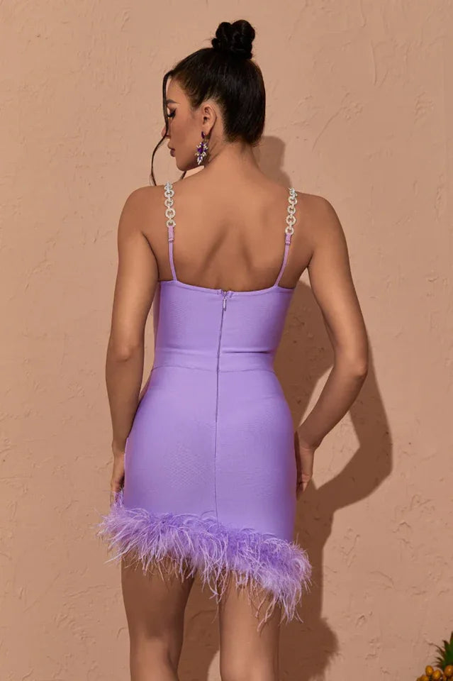 Kadence Crystal Chain Bandage Dress - View 6 | TEVQA