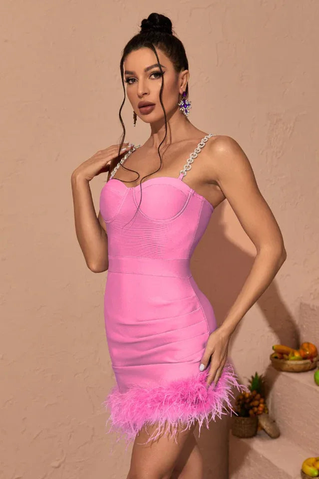 Kadence Crystal Chain Bandage Dress - View 9 | TEVQA