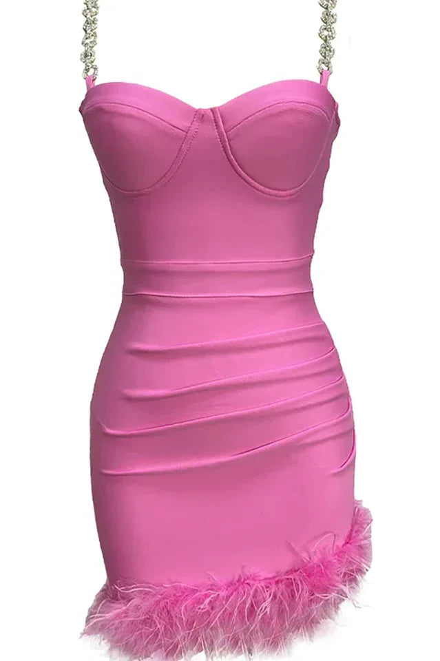 Kadence Crystal Chain Bandage Dress - View 15 | TEVQA