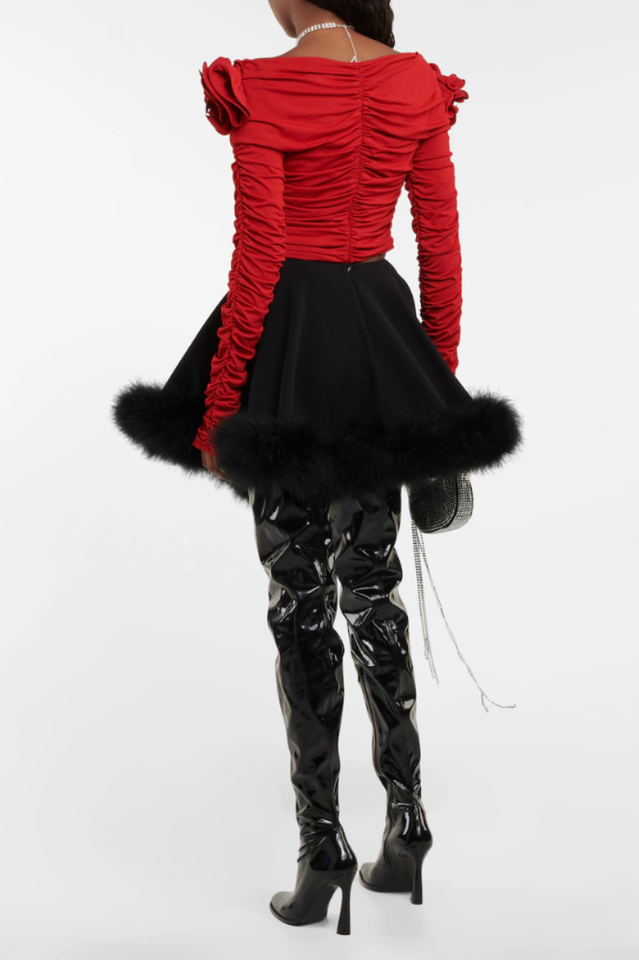 Floral Appliqu¨¦d Ruched Crop Top | Dress In Beauty