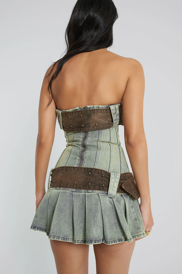 Chelsea Denim Kilt Mini Dress | Dress In Beauty