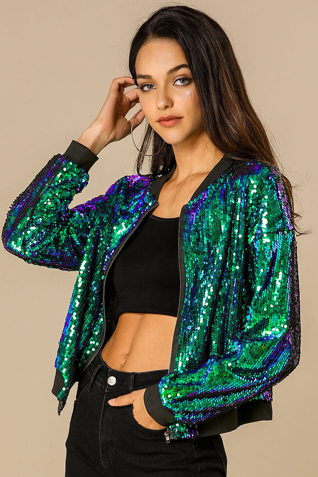 Mermaid Sequin Bomber Jacket | Dress In Beauty