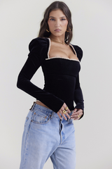 Noa Black Velvet Corset | Dress In Beauty