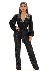 Women's sequin jumpsuit - View 6 | TEVQA