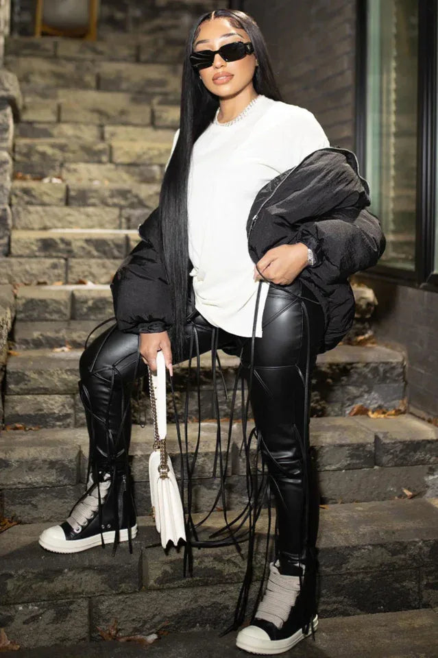 Pull Some Strings Faux Leather Pants - TEVQA
