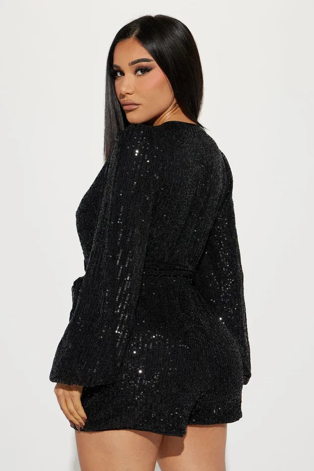 Sequin Romper - View 8 | TEVQA