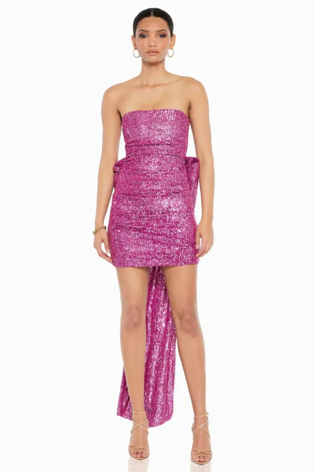 Sequin Mini Dress with Bow Detail Secondary image