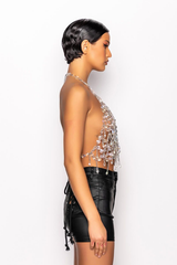 Fantasy Drop Razor Crystal Body Chain Top | Dress In Beauty