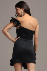 One Shoulder Ruffled Sheath Mini Dress | Dress In Beauty