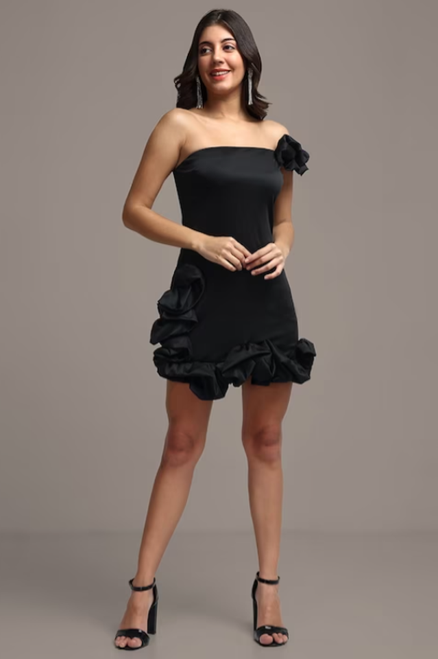 One Shoulder Ruffled Sheath Mini Dress | Dress In Beauty