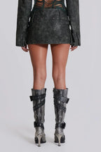 Faux Leather Wrap Mini Skirt - View 14 | TEVQA