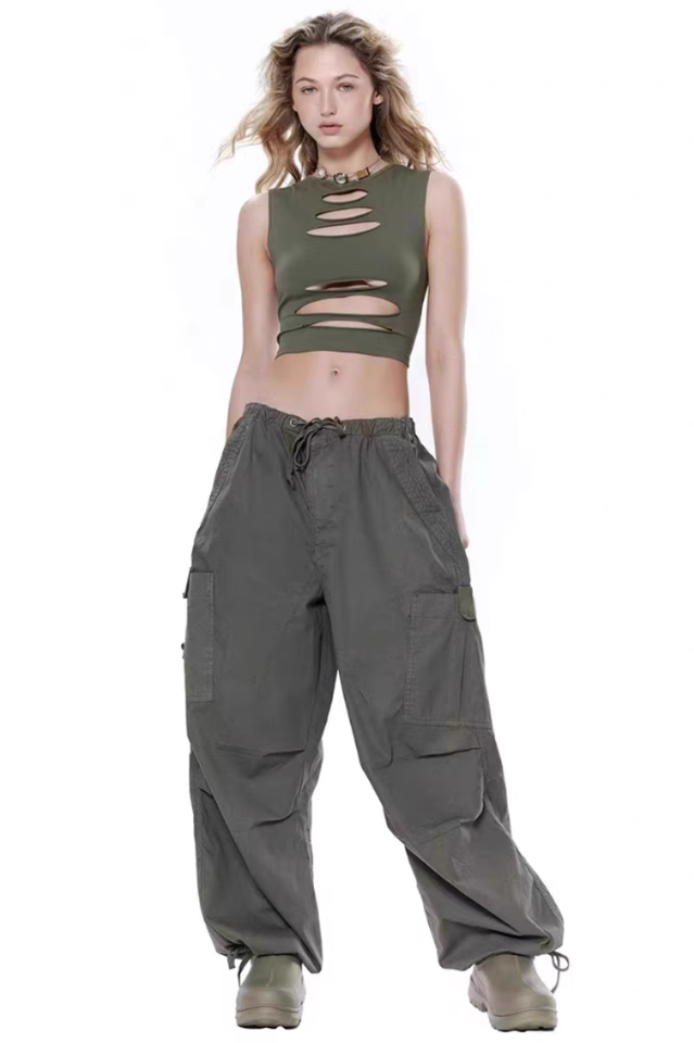 Vintage Parachute Cargo Pants | Dress In Beauty