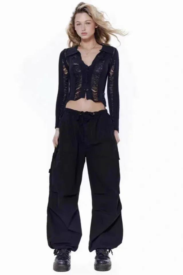 Vintage Parachute Cargo Pants - TEVQA