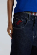 Baggy jeans with sandblast wash denim and embroidered details - View 7 | TEVQA