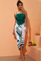 3D Bow Tie Swimsuit & Skirt Set - TEVQA