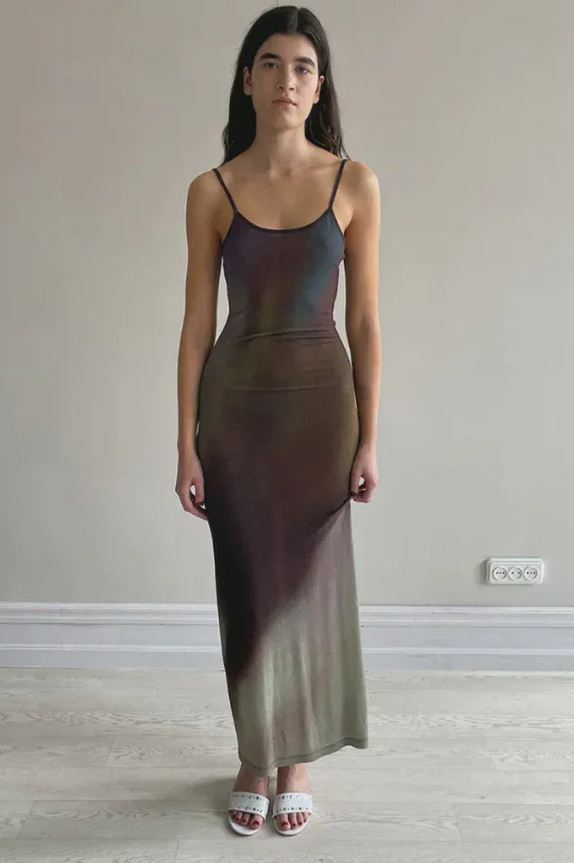 Digital floral print maxi dress - View 12 | TEVQA