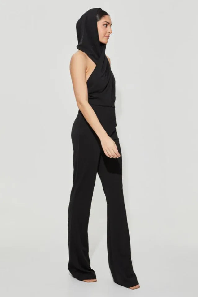 Backless Hooded Jumpsuit With Slip Pockets Secondary image