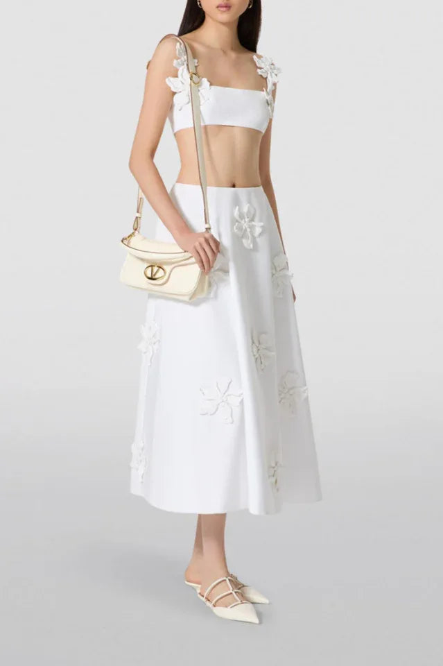 Floral Applique Crop Top & Skirt Set Secondary image