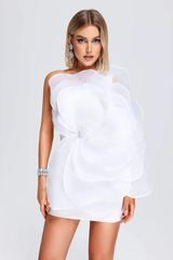 Carina One Shoulder 3D Floral Dress | Dress In Beauty