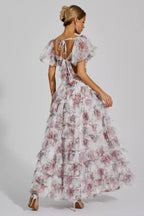 Braylee Purple Floral Ruched Set - View 9 | TEVQA