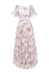 Braylee Purple Floral Ruched Set | Dress In Beauty