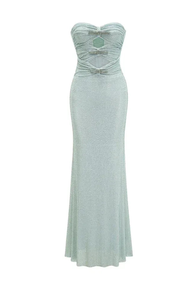 Sebille Embellished Bow Detail Maxi Dress - TEVQA