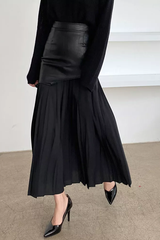 High Waist Patchwork Midi Skirt | Dress In Beauty