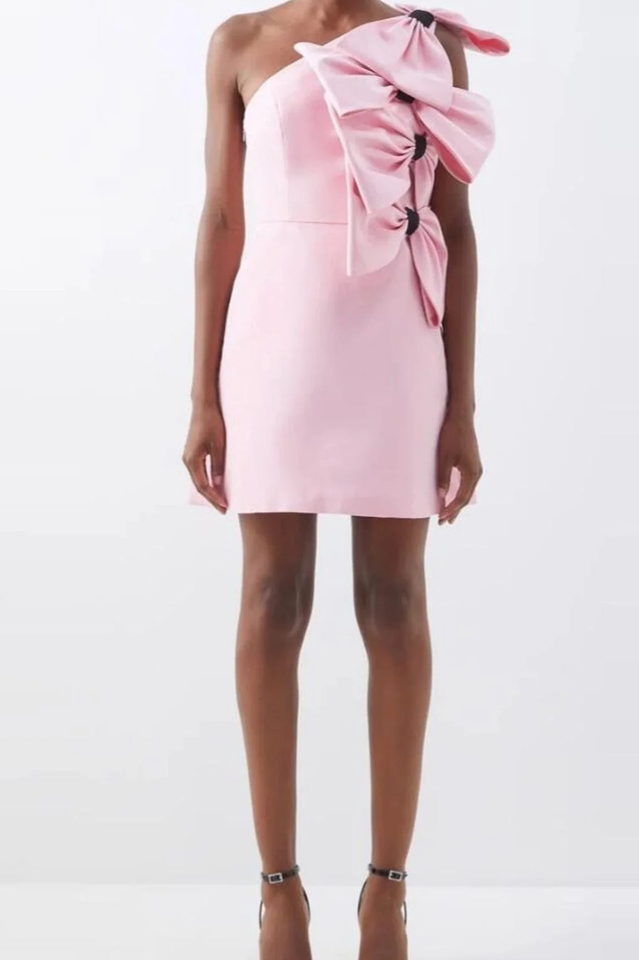 Bow Detailed Silk Mini Dress | Dress In Beauty