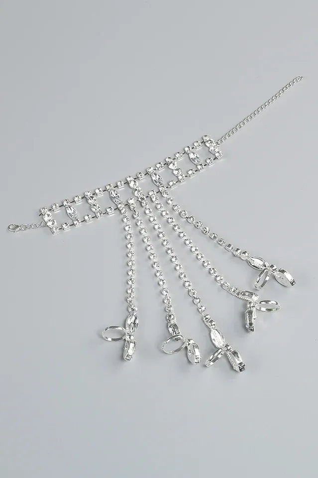One Shoulder Rhinestone Bracelet Cocktail Dress - View 11 | TEVQA