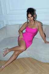 Rhinestone Spaghetti Strap Satin Dress | Dress In Beauty