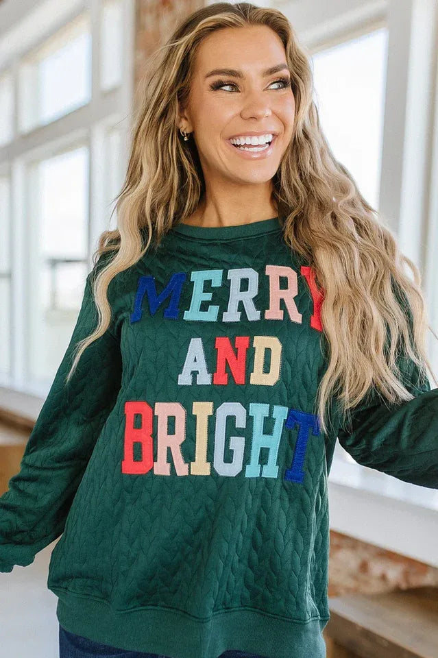 Textured Holiday Sweatshirt - View 9 | TEVQA