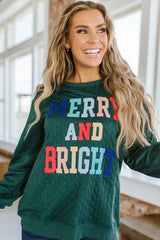Textured Holiday Sweatshirt - View 9 | TEVQA
