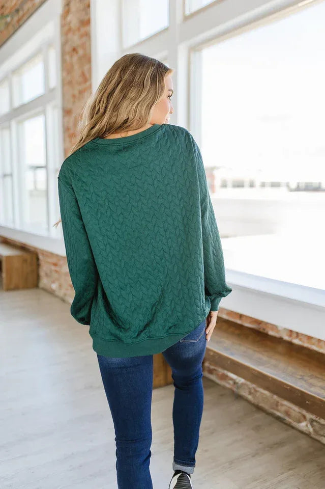 Textured Holiday Sweatshirt - View 11 | TEVQA