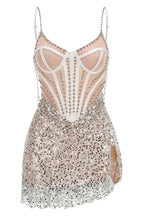 Sequin mini dress with sweetheart neckline and asymmetrical hem - View 8 | TEVQA