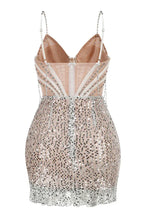 Sequin mini dress with sweetheart neckline and asymmetrical hem - View 9 | TEVQA